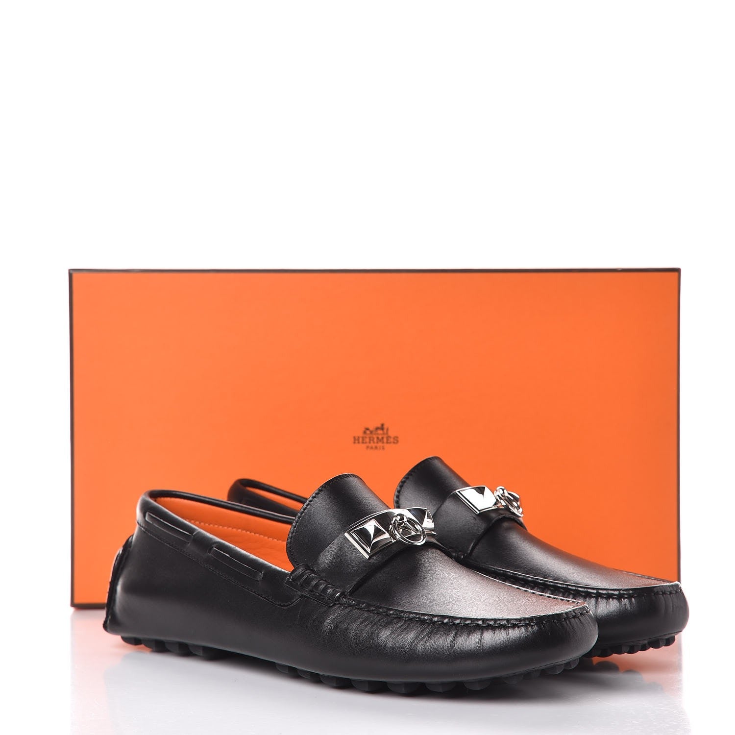 Hermes Supple Calfskin Irving Driving Moccasin Loafers 39 Black 10 of 10