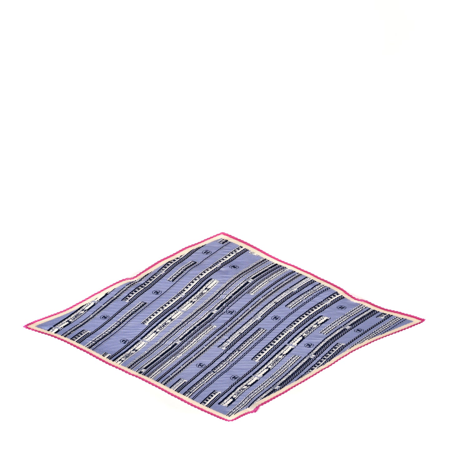 Silk Pleated CC Square Scarf Pink White Purple