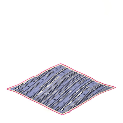 Chanel Silk Pleated CC Square Scarf Pink White Purple 2 of 3