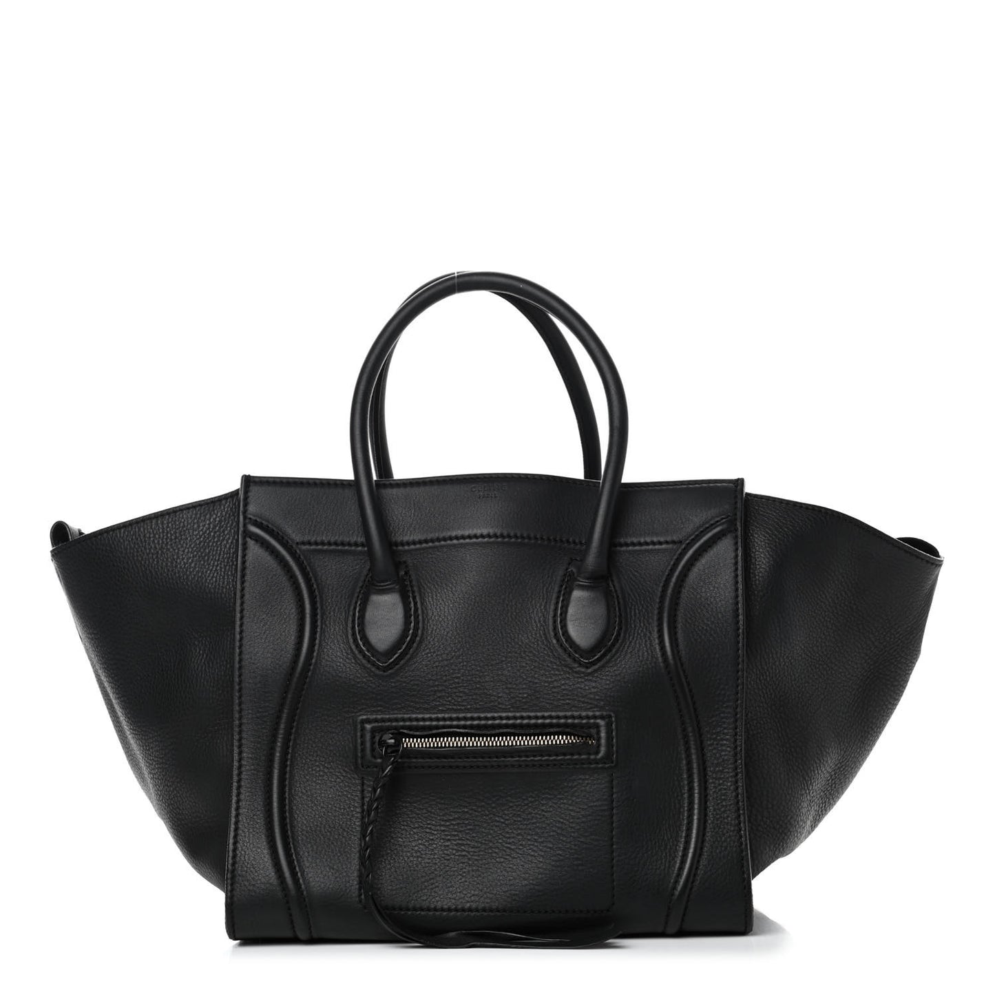Grained Calfskin Medium Phantom Luggage Black