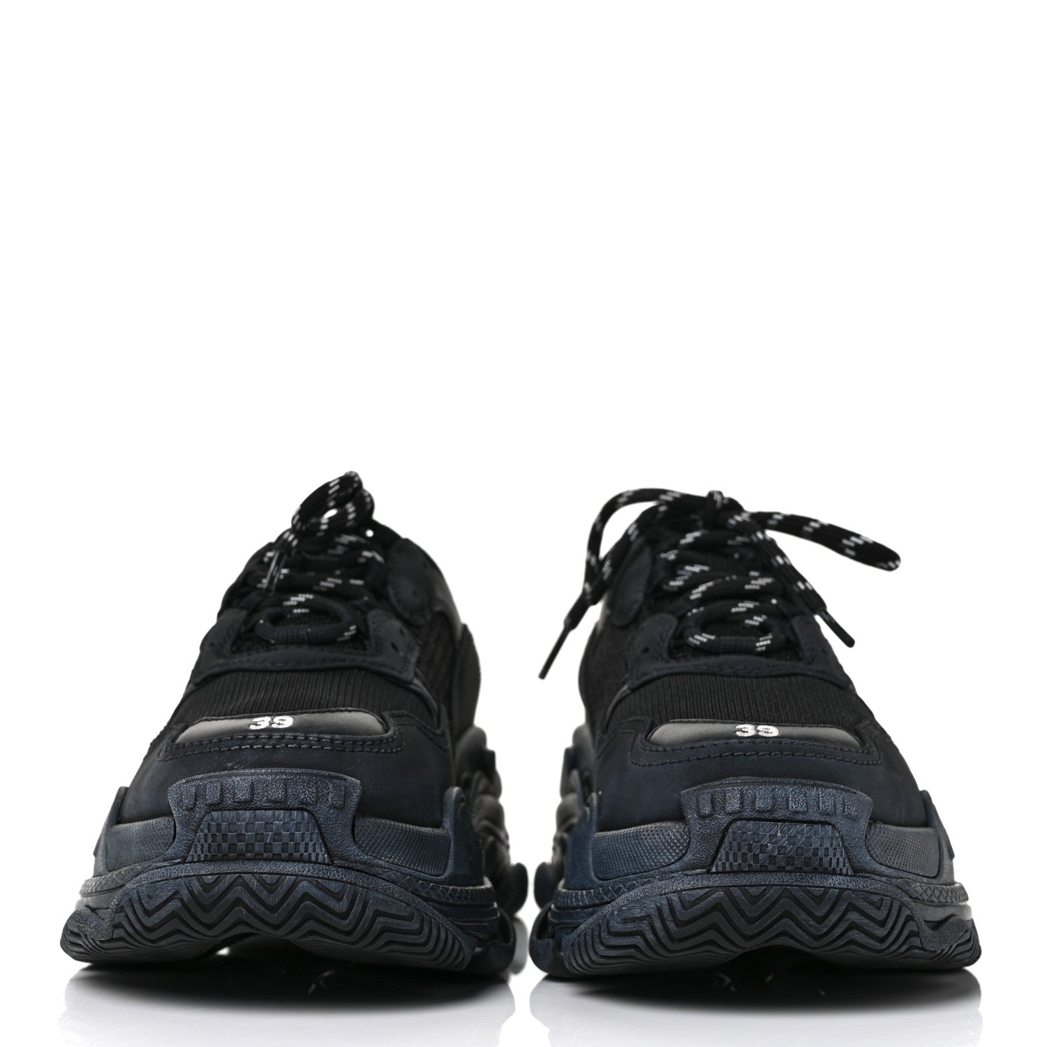 Balenciaga Fabric Mesh Womens Triple S Sneakers 39 Black 2 of 7