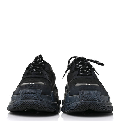 Balenciaga Fabric Mesh Womens Triple S Sneakers 39 Black 2 of 7