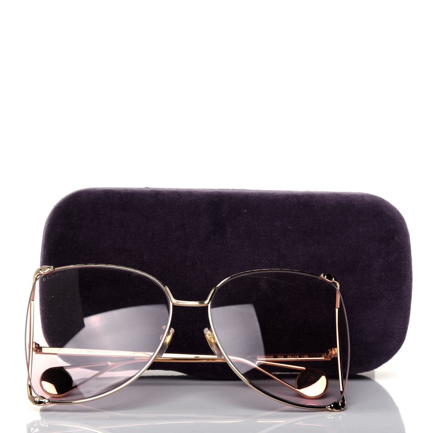 Metal Oversized Round Sunglasses GG0252S Gold