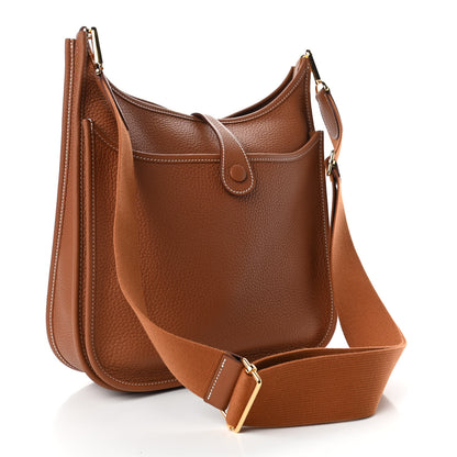 Hermes Taurillon Clemence Evelyne III PM Gold 2 of 4