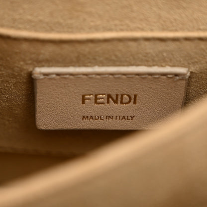 Fendi Vitello Liberty Bi-Color FF 1974 Embossed Small Kan U Shoulder Bag Maya Black 6 of 14