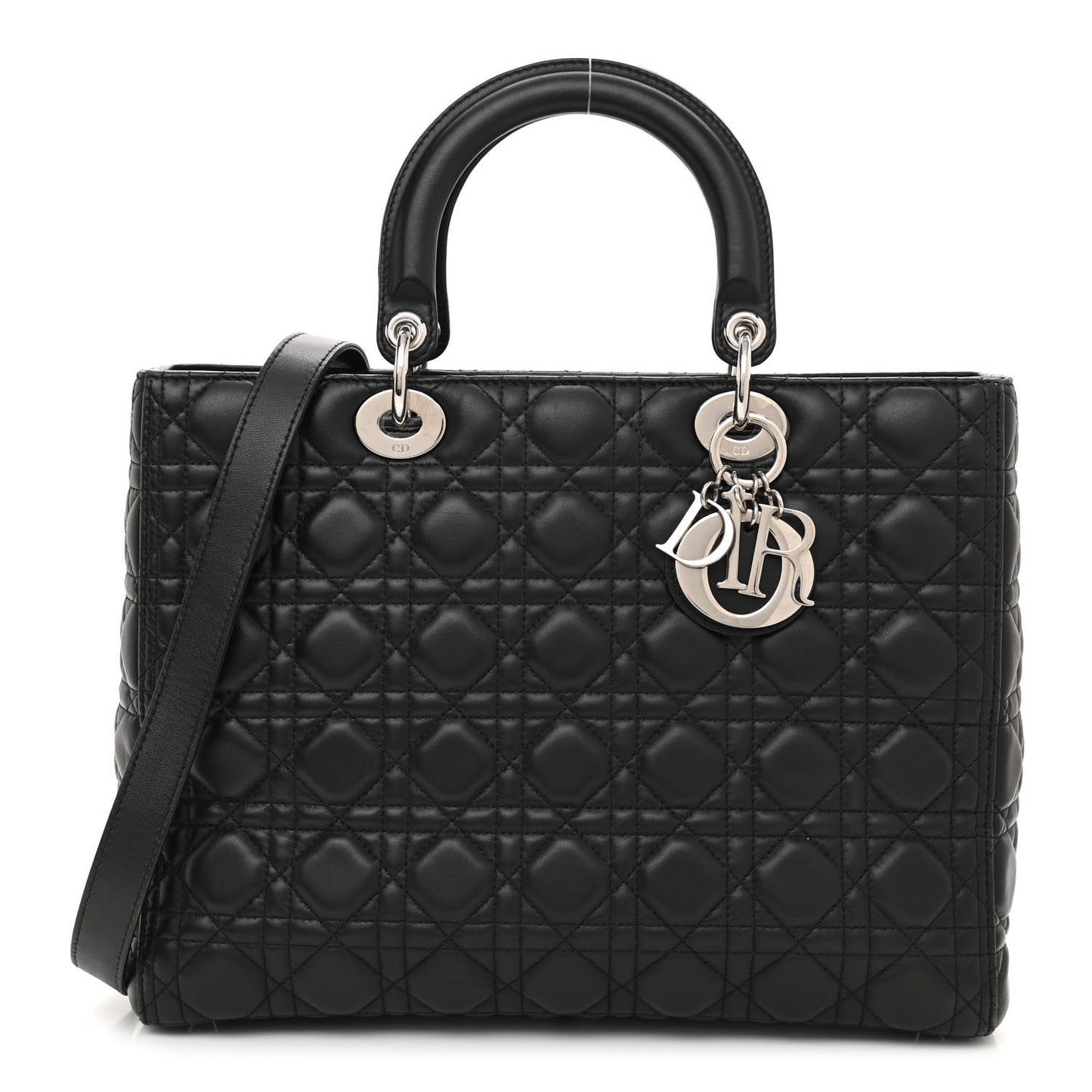 Lambskin Cannage Large Lady Dior Black