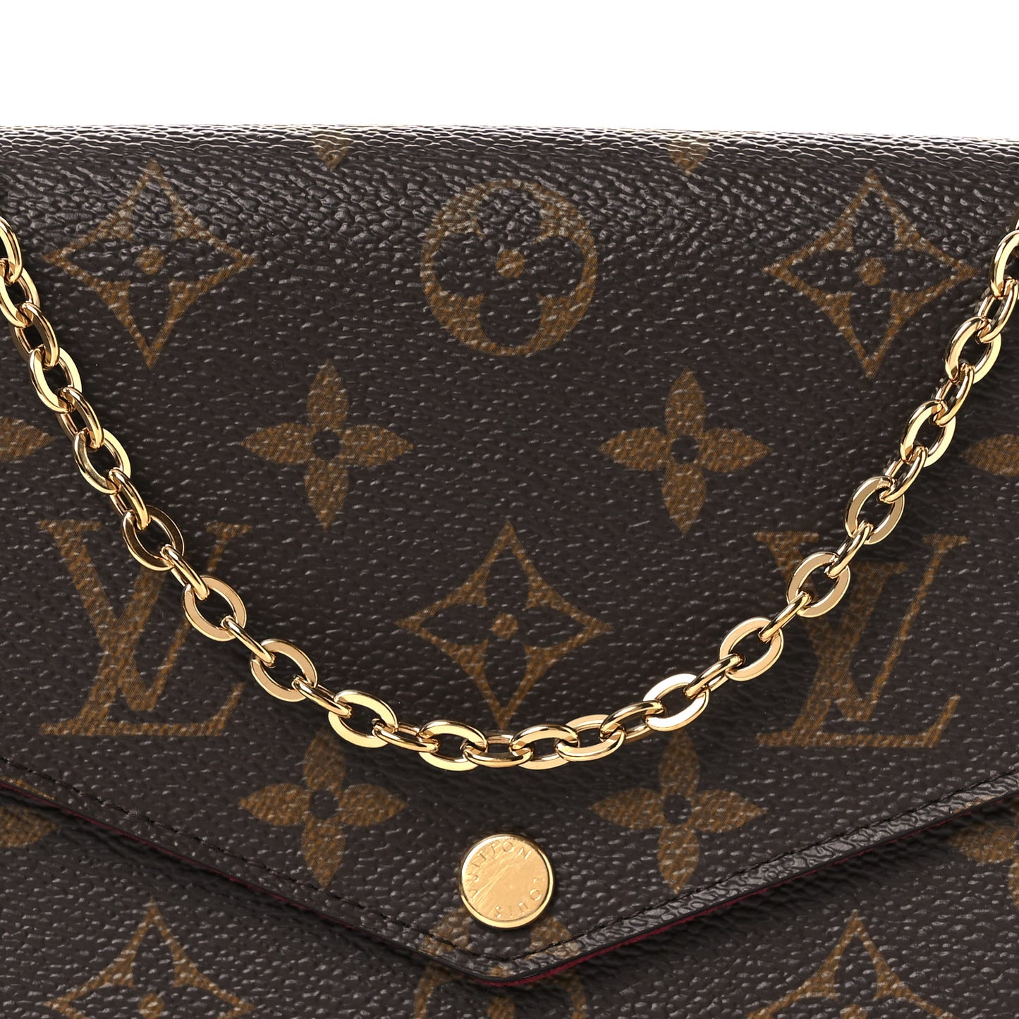 Monogram Pochette Felicie Chain Wallet Fuchsia