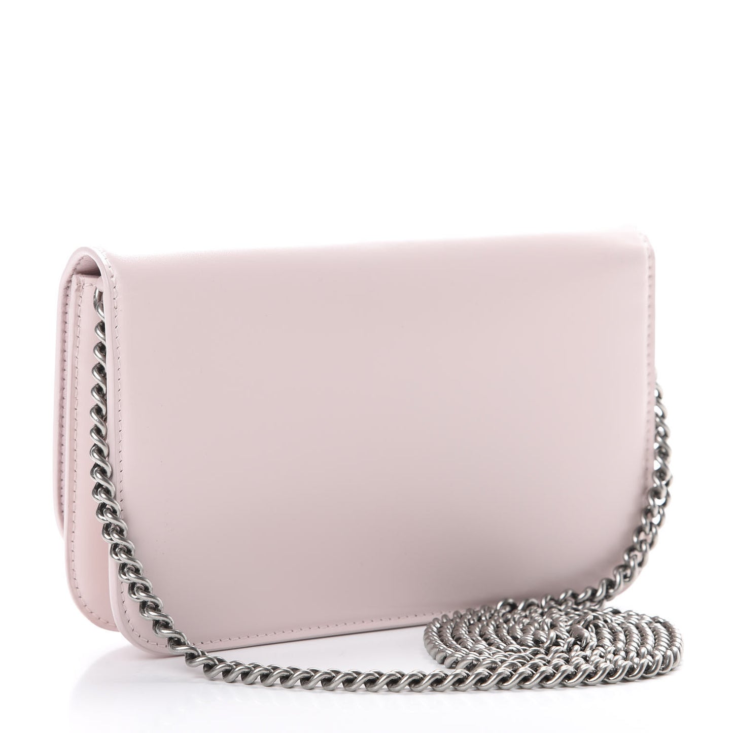 Smooth Calfskin B Wallet on Chain Light Rose
