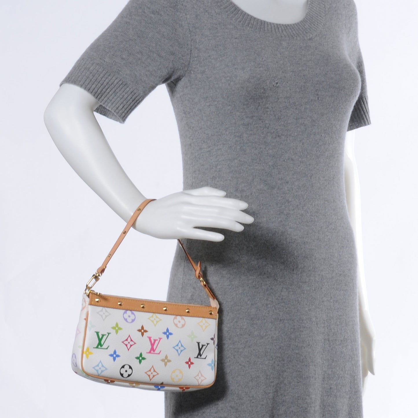 Monogram Multicolor Pochette Accessories White