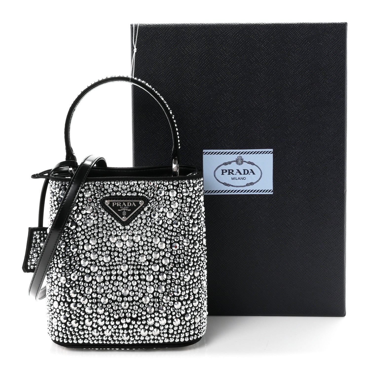 Prada Satin Crystal Small Panier Bucket Bag Metal 11 of 11