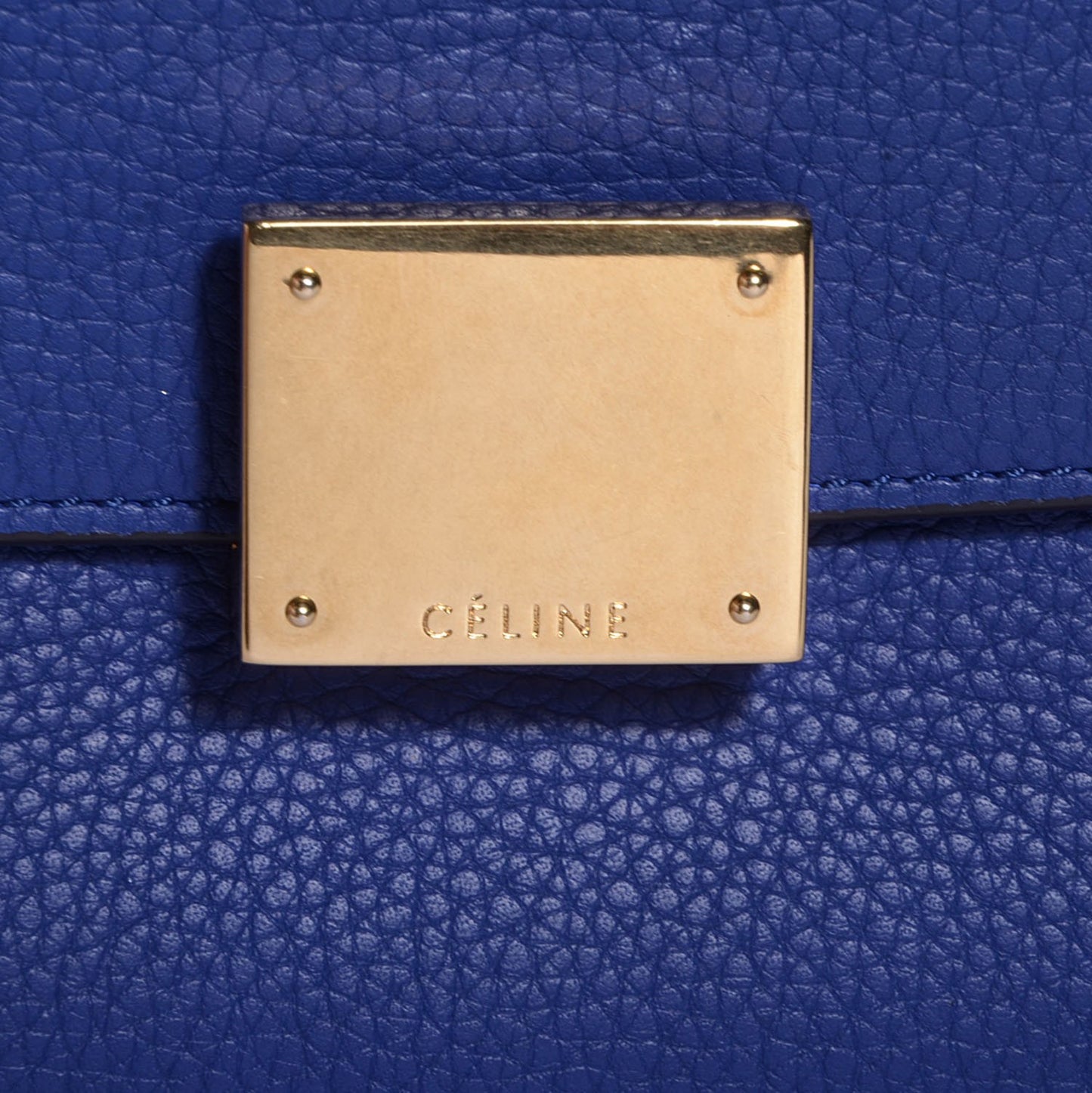 Drummed Calfskin Suede Small Trapeze Indigo