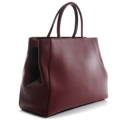 Fendi Vitello Elite Regular 2Jours Tote Rosso Scuro Ciliegia 3 of 11