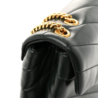 Saint Laurent Calfskin Y Quilted Monogram Small Loulou Chain Satchel Dark Mint 12 of 15