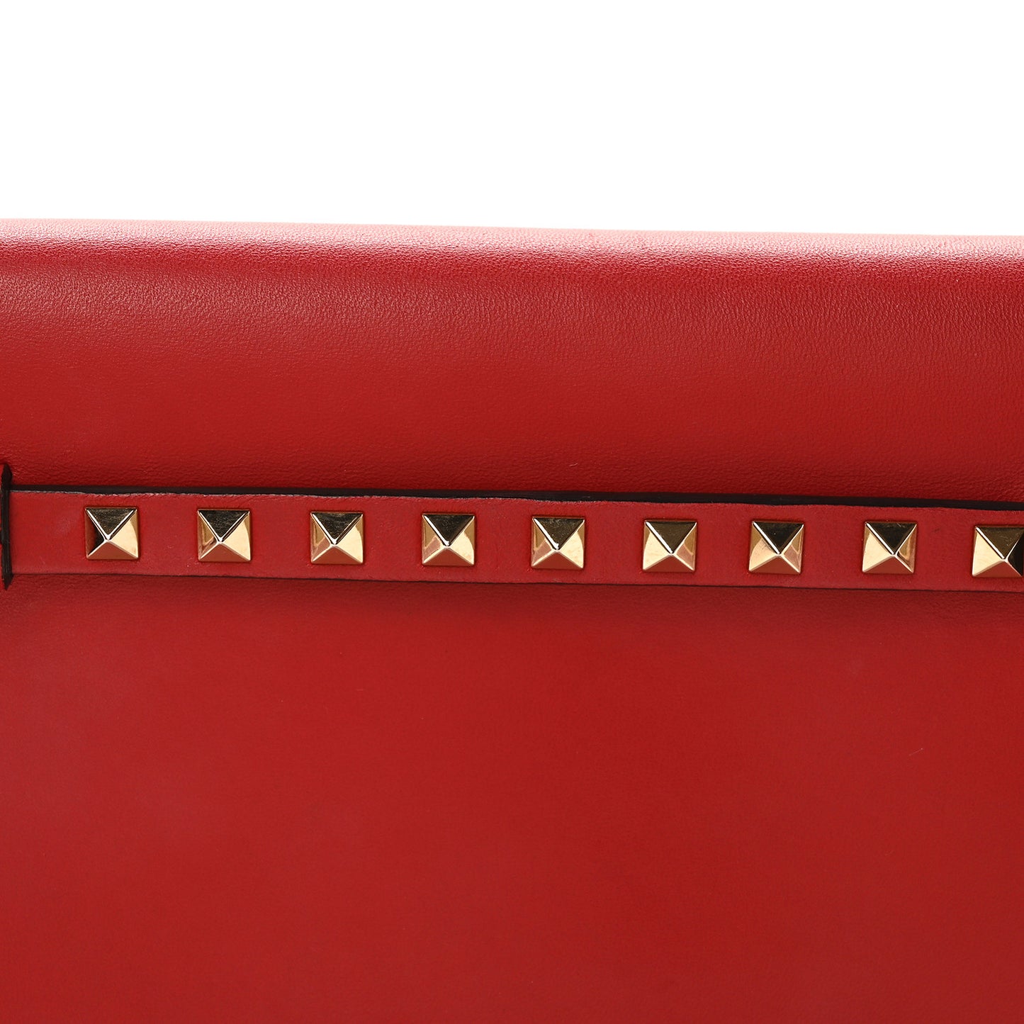 Nappa Rockstud Wristlet Clutch Rosso Valentino