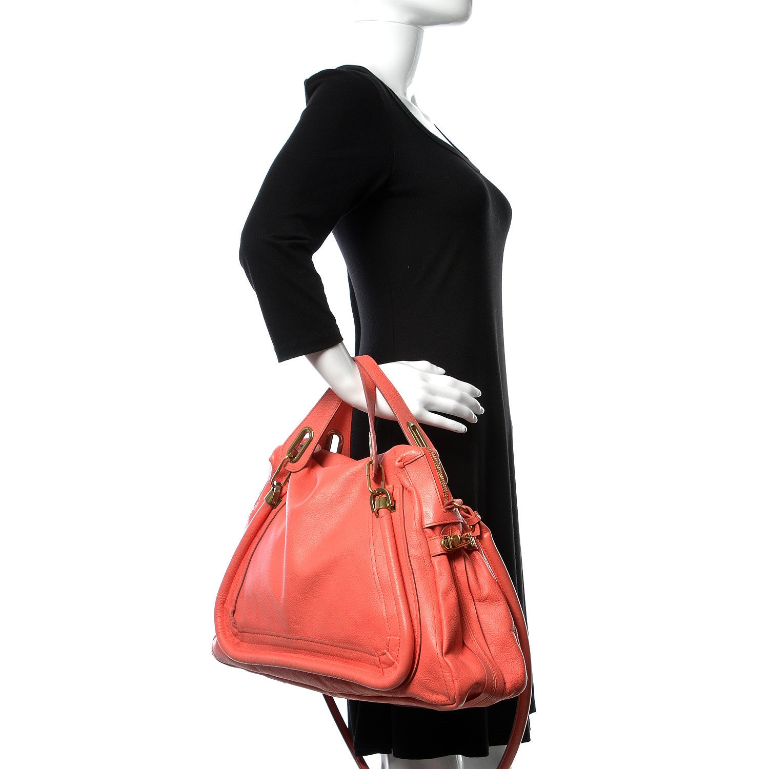 Chloe Calfskin Large Paraty Coral 3 of 9