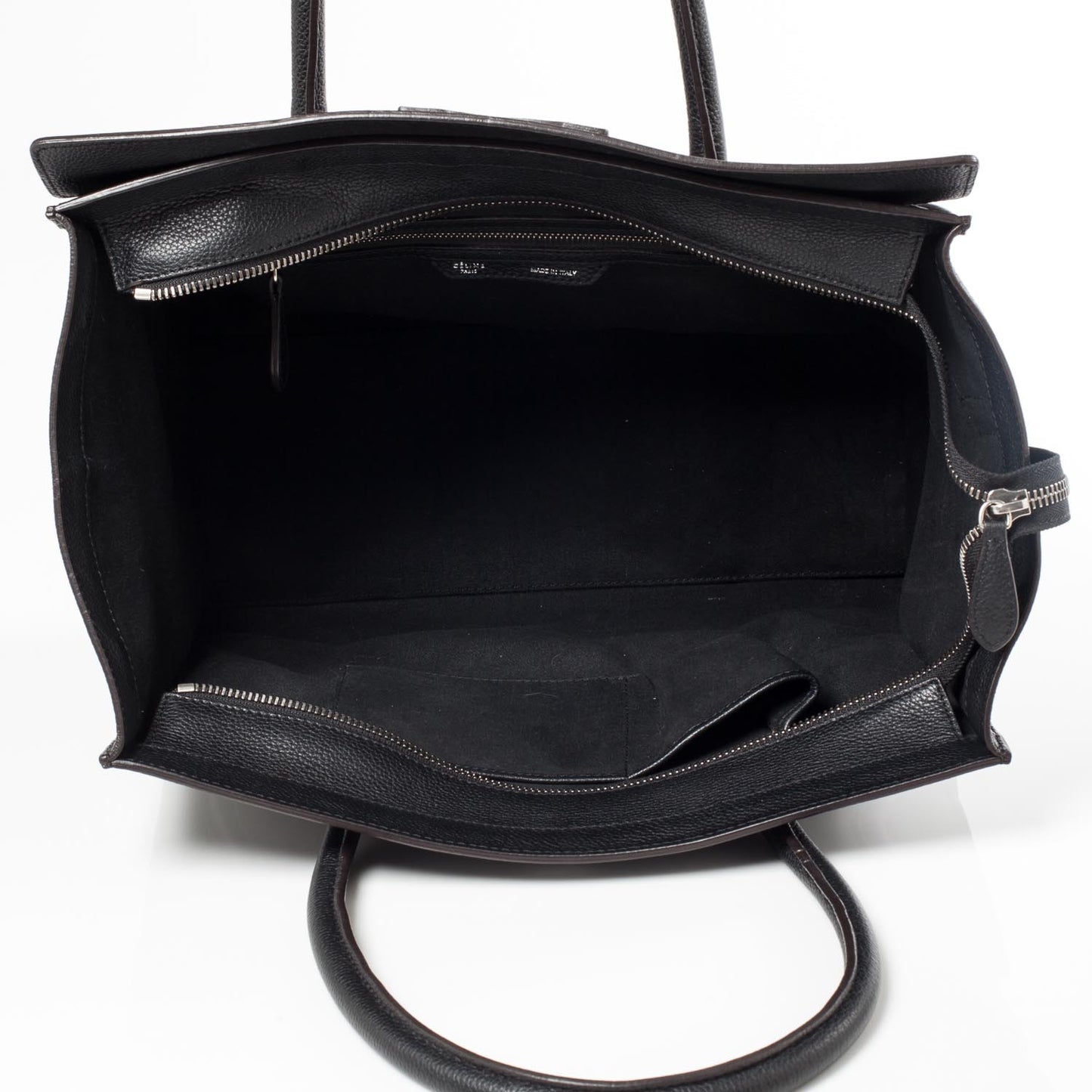 Drummed Leather Shoulder Luggage Black