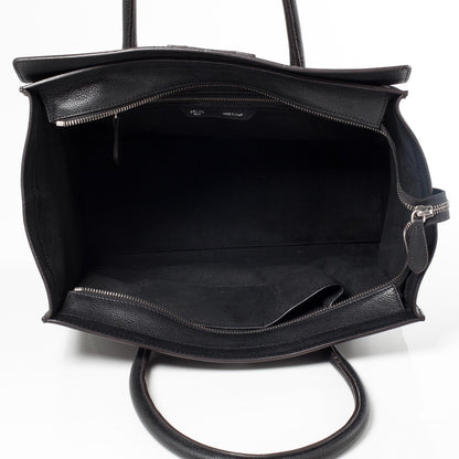 Celine Drummed Leather Shoulder Luggage Black 8 of 10