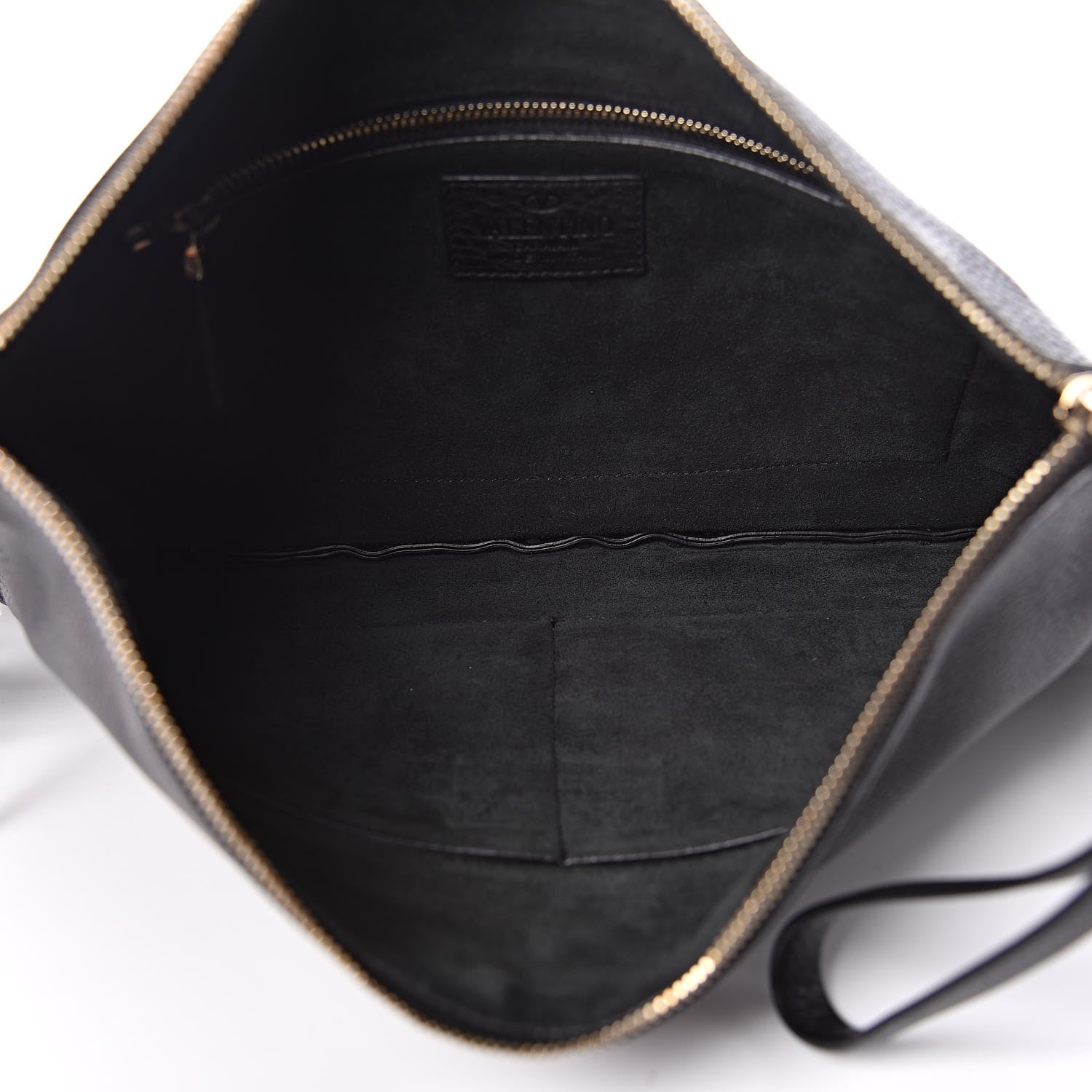 Valentino Garavani Calfskin Rockee Fringe Clutch Black 5 of 8