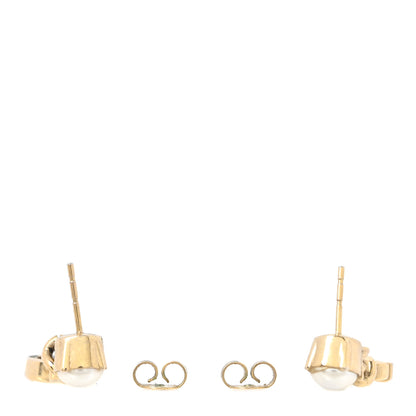 Gucci Metal Pearl Double G Chain Drop Earrings Gold 3 of 5