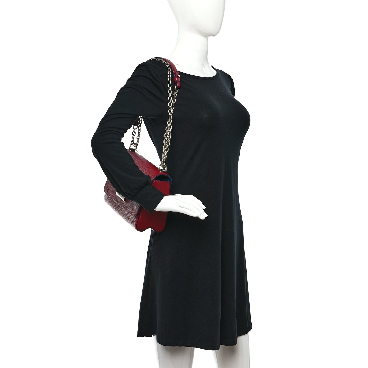 Epi Twist Top Handle Shoulder Bag MM Coquelicot