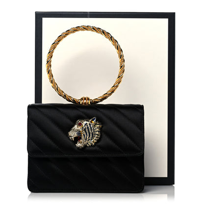 Gucci Satin Quilted Rajah Broadway Ring Top Handle Bag Black 12 of 12
