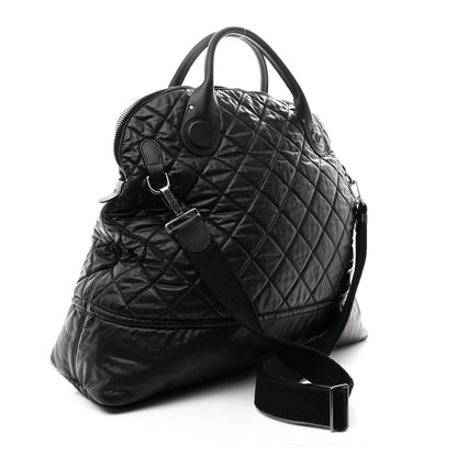 Chanel Coated Canvas Quilted Large Garment Travel Bag Black 3 of 10