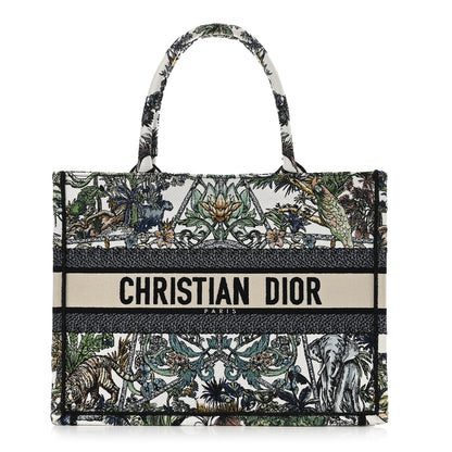 Christian Dior Canvas Embroidered Medium Etoile de Voyage Book Tote White Multicolor 1 of 9