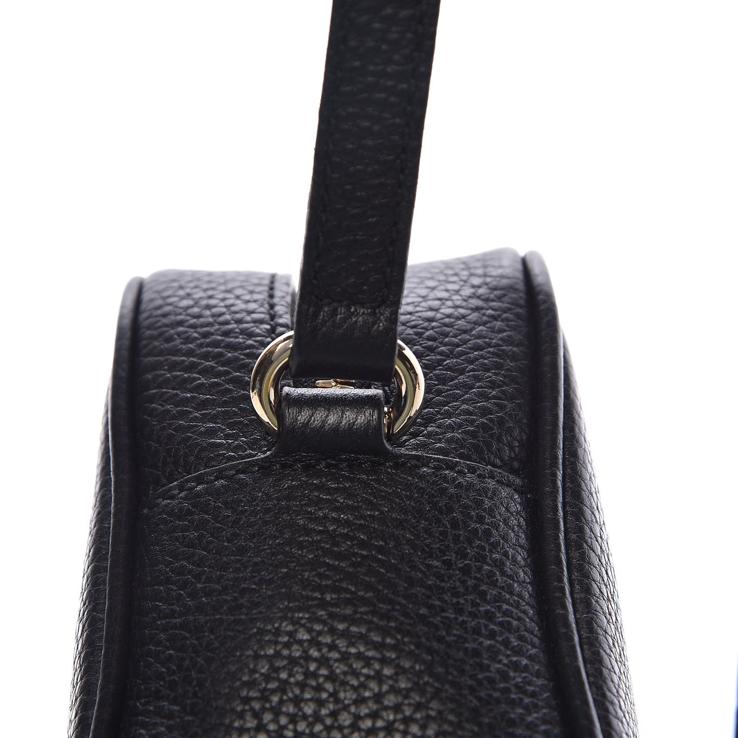 Pebbled Calfskin Small Soho Disco Bag Black