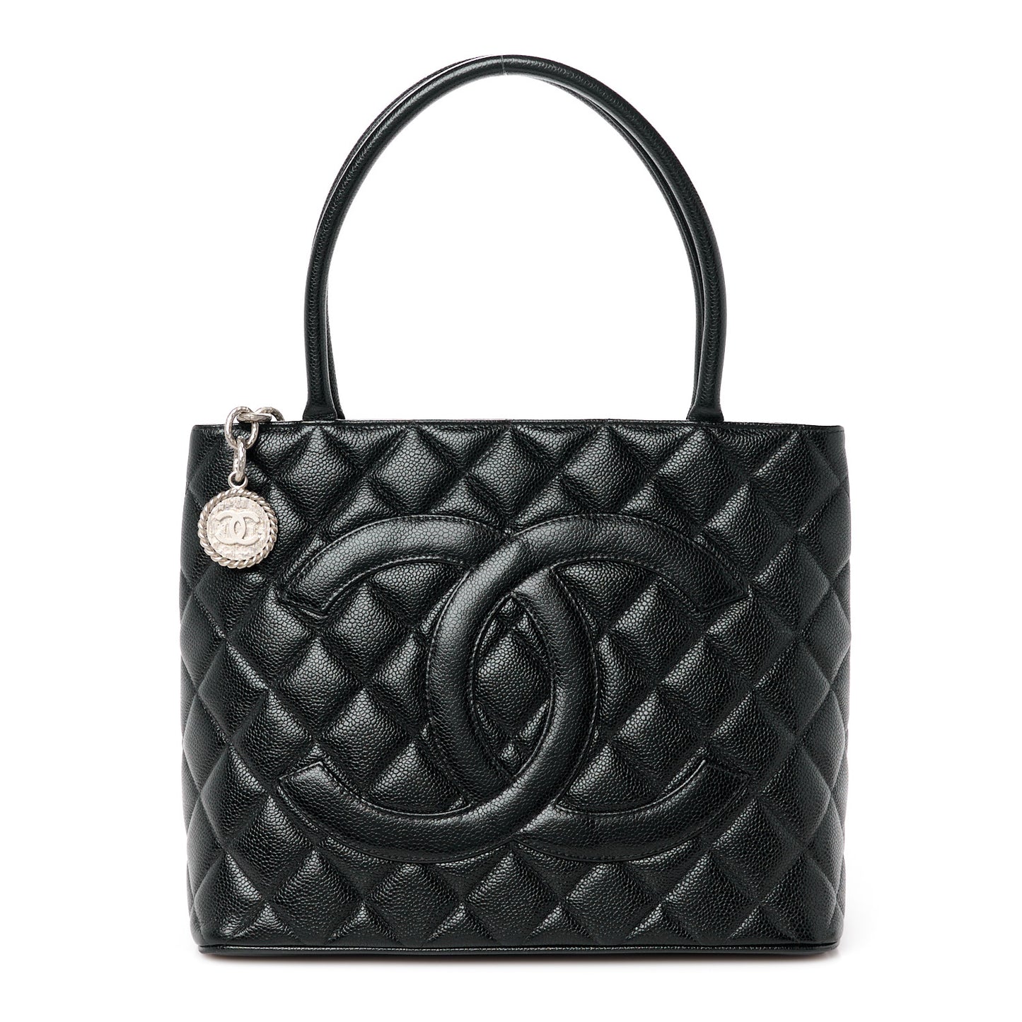 Caviar Quilted Medallion Tote Black