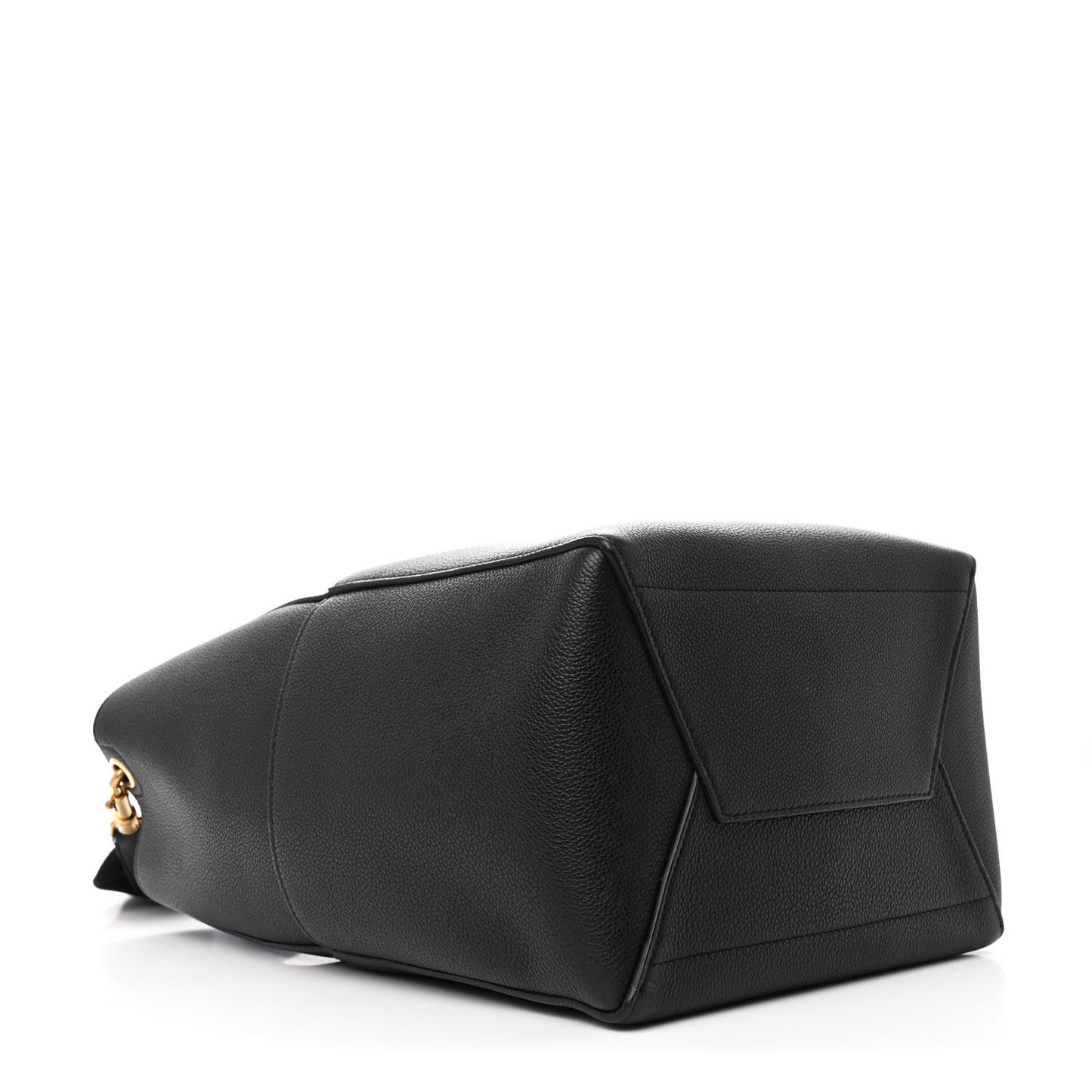 Soft Grained Calfskin Sangle Bucket Bag Black