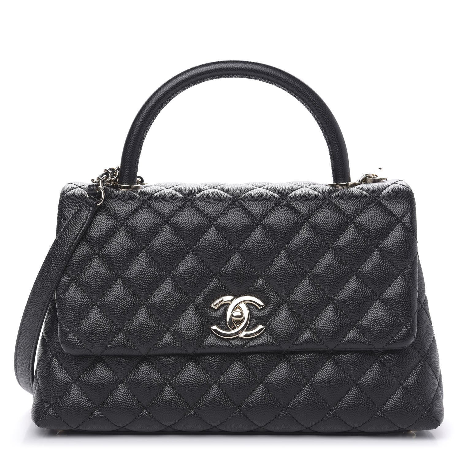 Chanel Caviar Quilted Small Coco Handle Flap Black 1 of 10