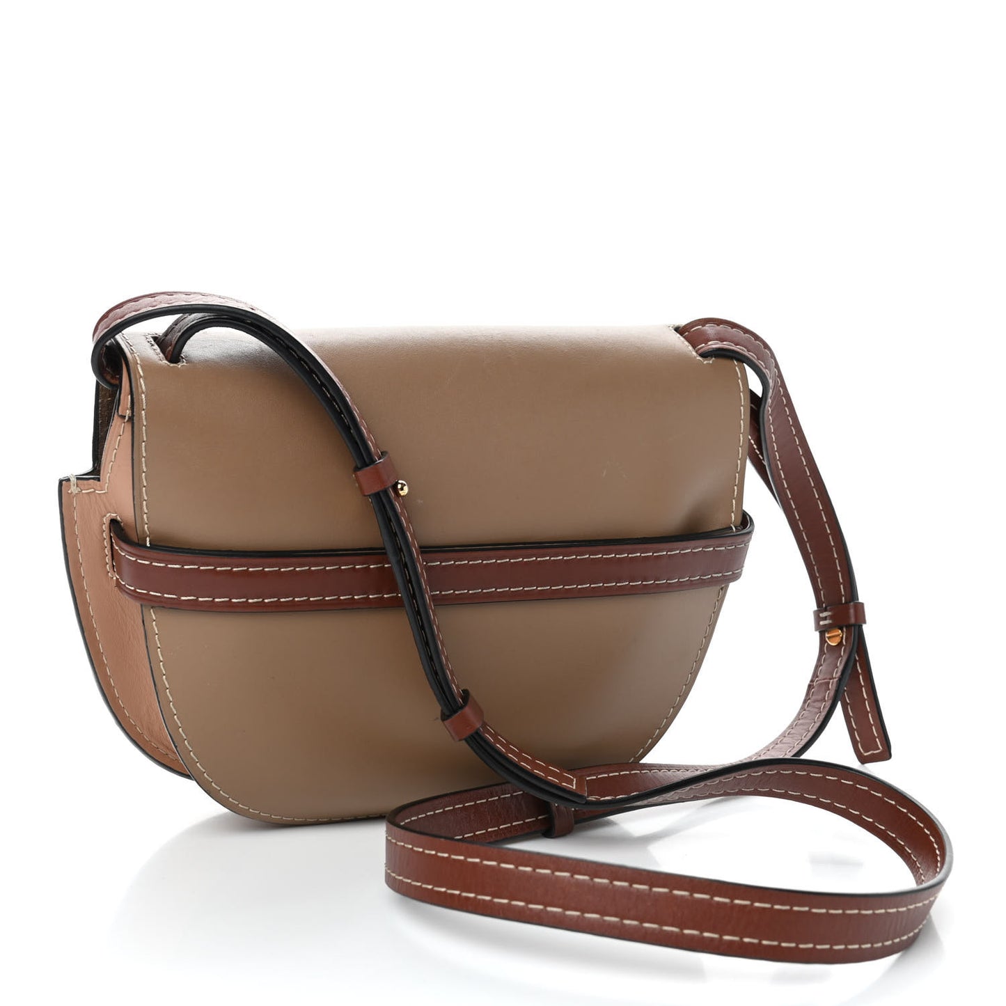 Calfskin Small Gate Crossbody Bag Taupe