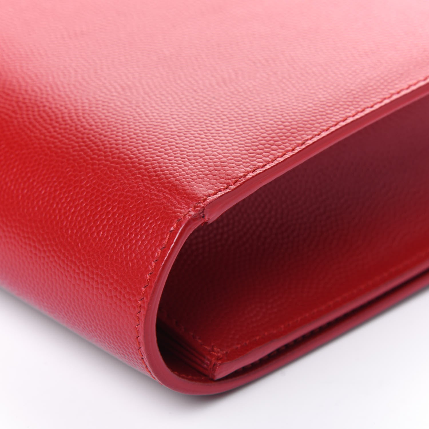 Saint Laurent Grain De Poudre Classic Monogram Cassandre Clutch New Red 12 of 15