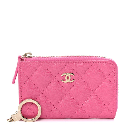 Chanel Caviar Quilted Key Holder Case Pink 1 of 12