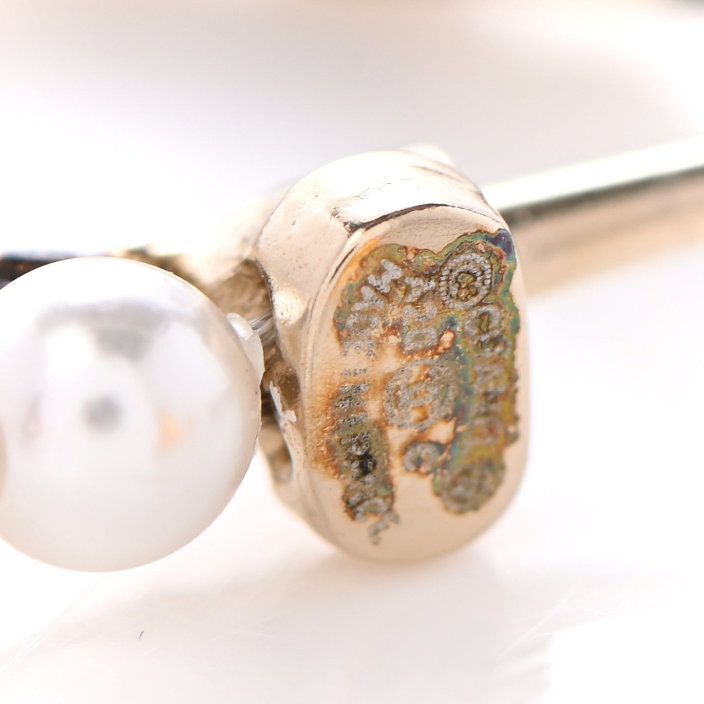 Pearl Charms CC Hoop Earrings Gold