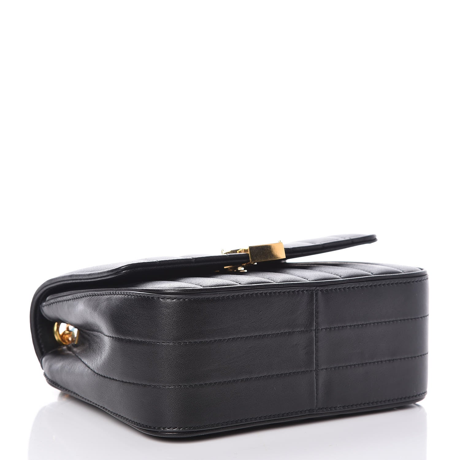 Saint Laurent Lambskin Matelasse Monogram Medium Vicky Chain Bag Black 4 of 9