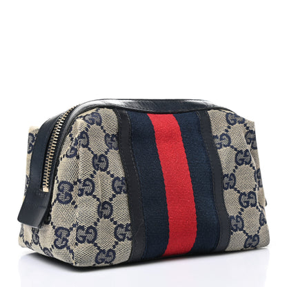 Gucci Monogram Web Small Cosmetic Case Navy 3 of 9