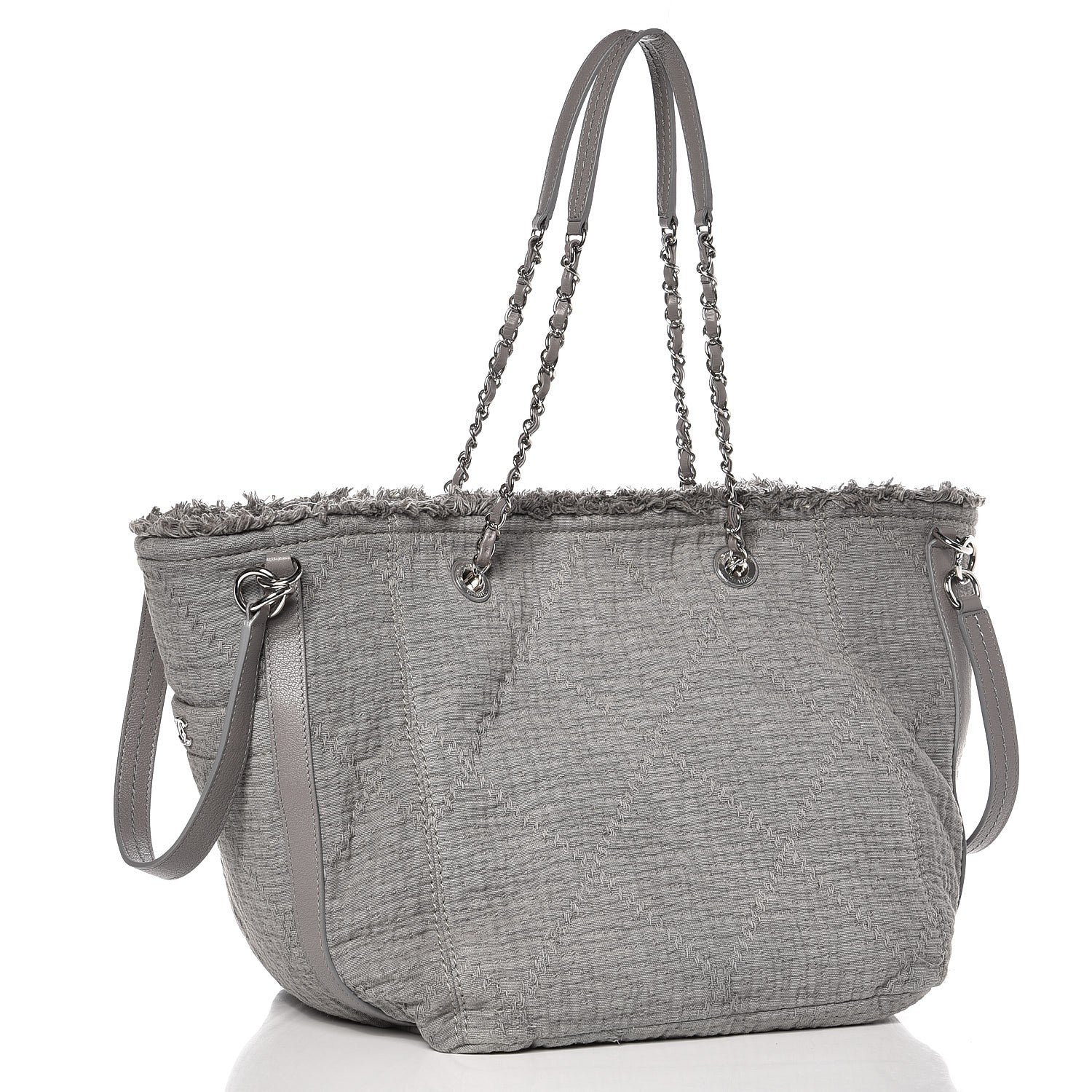 Chanel Canvas Small Double Face Tote Gray 3 of 8
