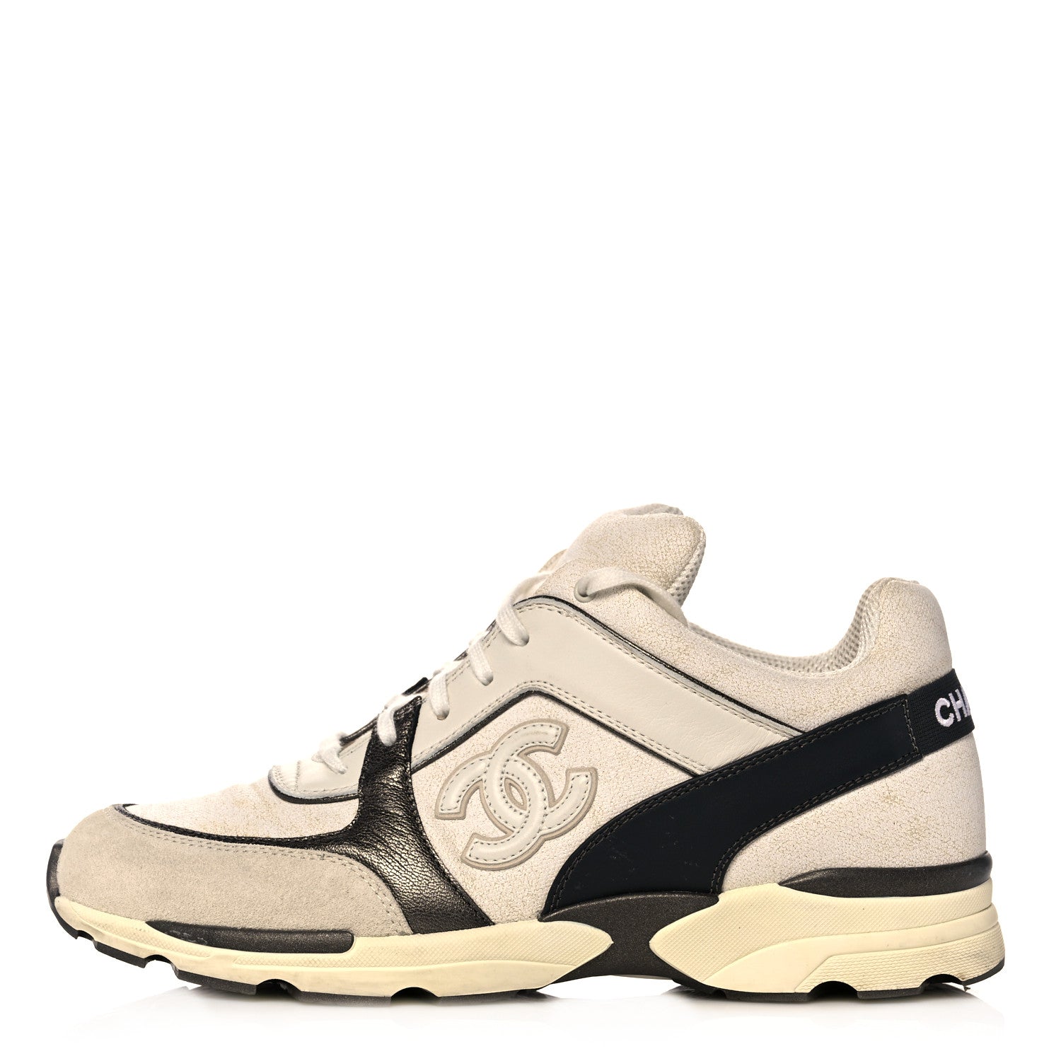 Chanel Suede Calfskin Canvas Goatskin CC Sneakers 39 Beige Brown 1 of 10