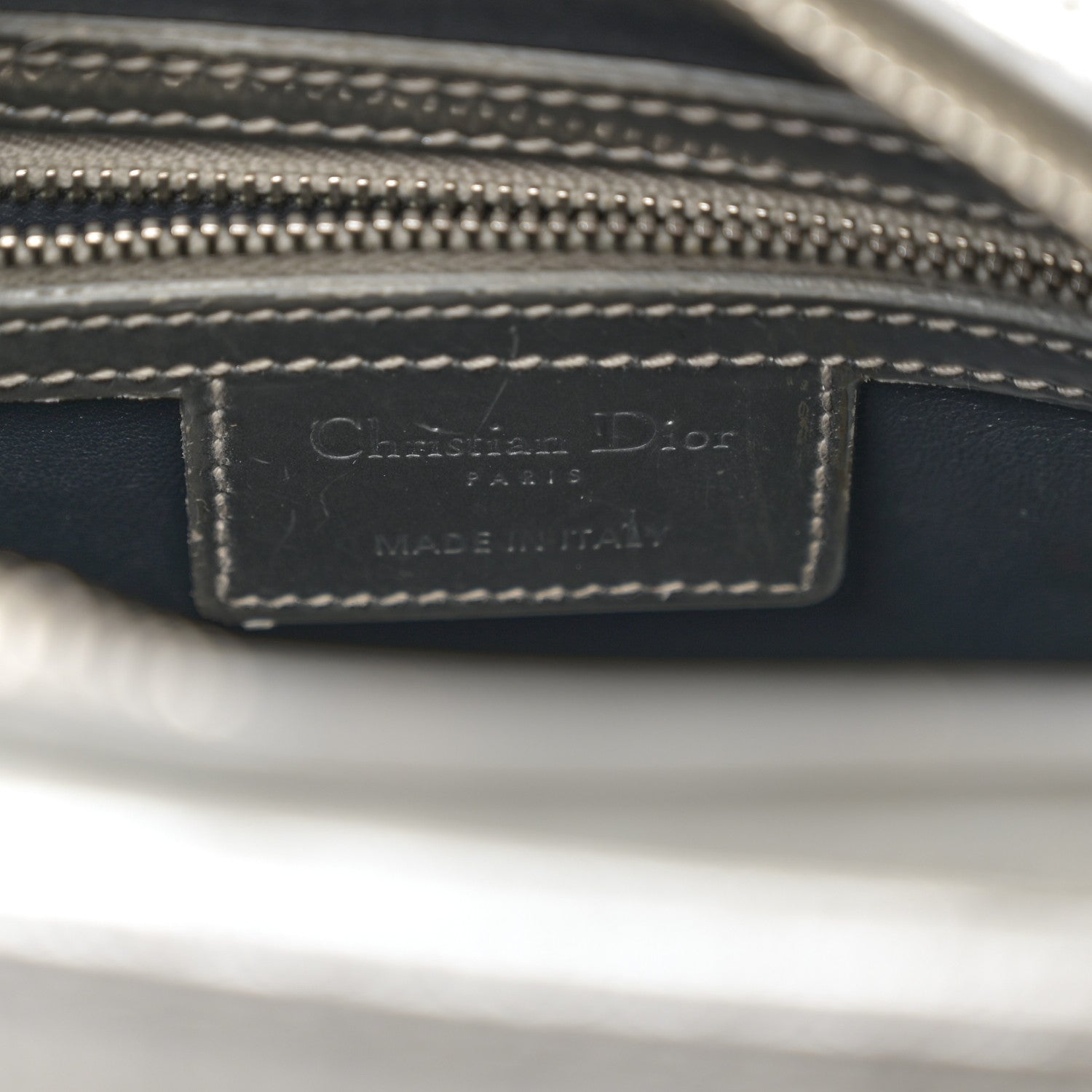 Christian Dior Metallic Patent Micro-Cannage Medium Lady Dior Silver 6 of 13