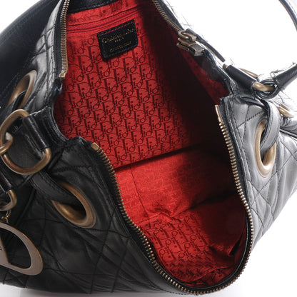Christian Dior Lambskin Cannage Medium Hobo Black 5 of 7