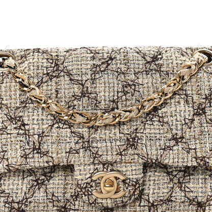 Chanel Metallic Tweed Quilted Medium Single Flap Beige Multicolor 8 of 12