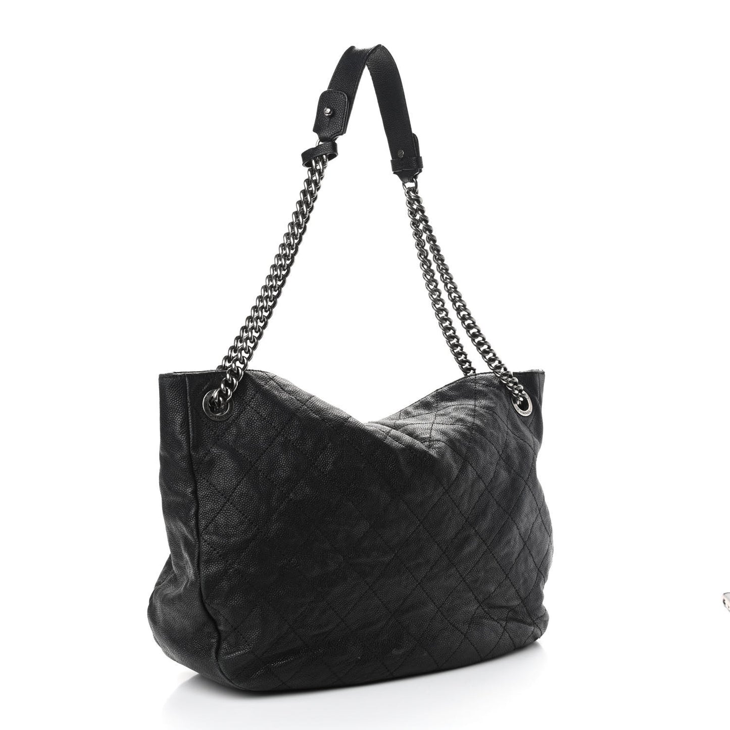 Caviar Quilted Simply CC Hobo Black