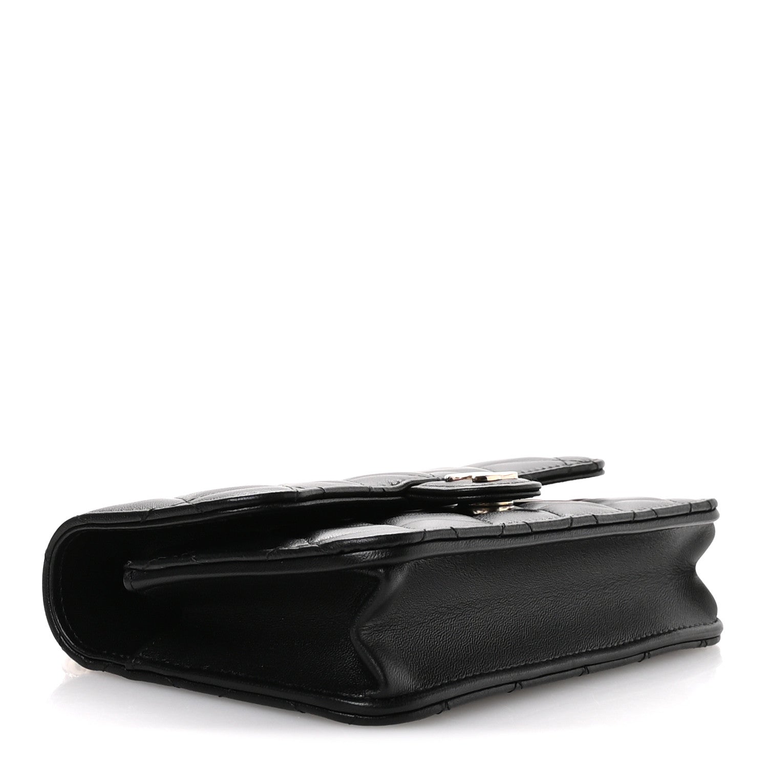 Chanel Lambskin Quilted Flap Phone Holder With Chain Black 1790412