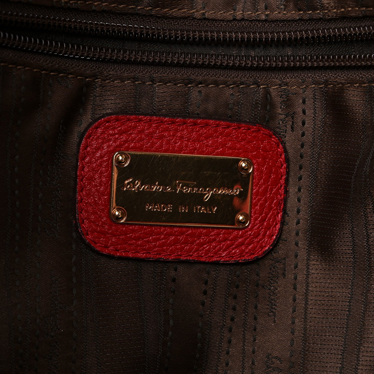 Salvatore Ferragamo Calfskin Gina Tote Red 6 of 14