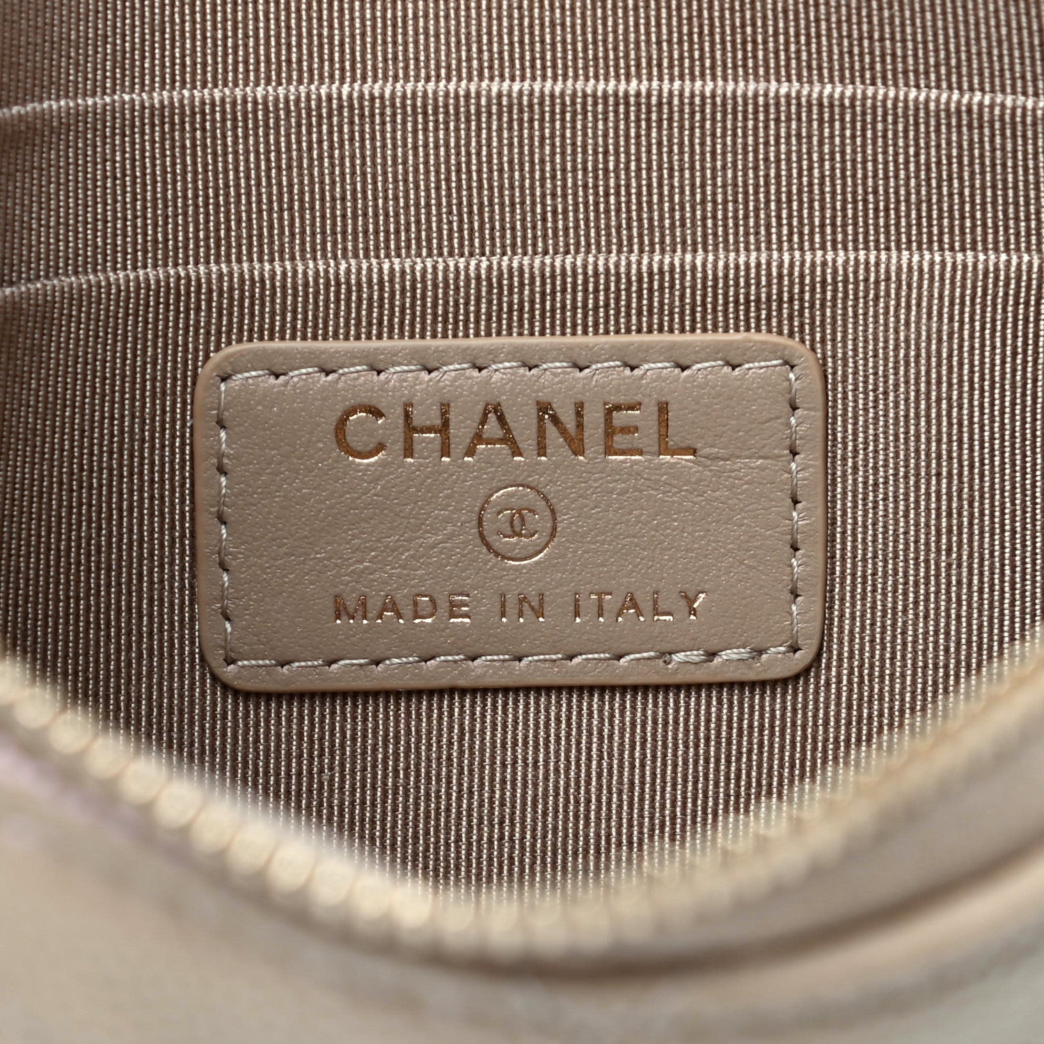 Chanel Iridescent Caviar Quilted Classic iPhone Pouch Dark Beige 6 of 8
