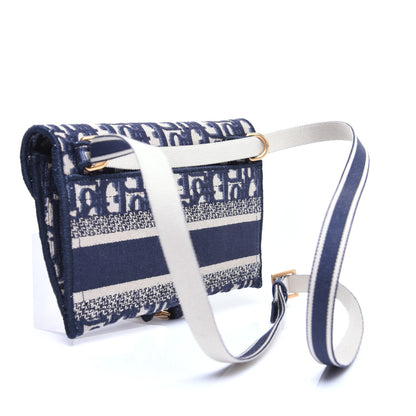 Christian Dior Oblique Slim Saddle Pouch Blue 3 of 12