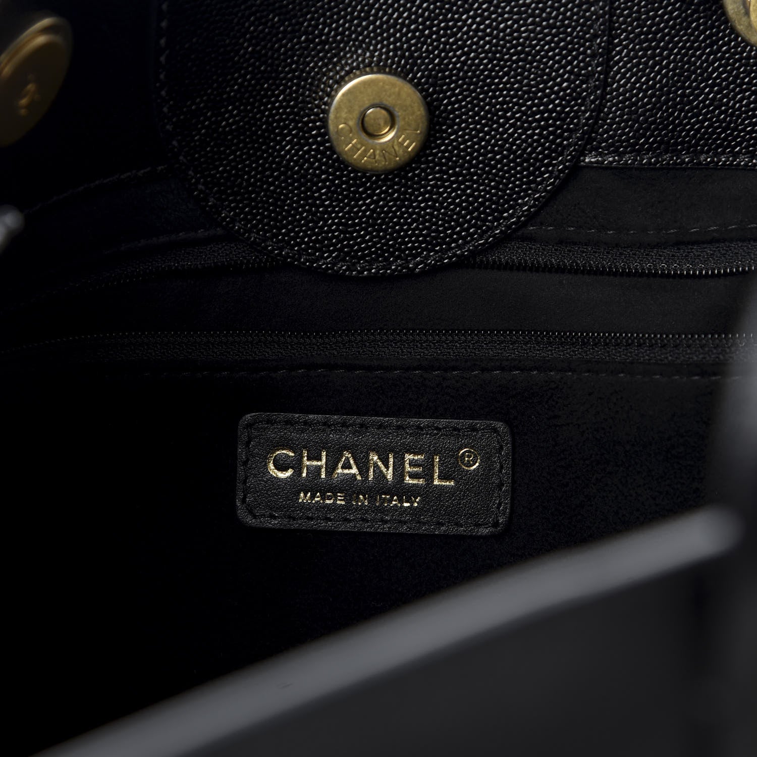 Chanel Caviar Small Studded Deauville Tote Black 8 of 11