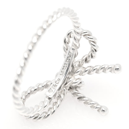 Tiffany Sterling Silver Textured Twist Bow Ring 48 4.5 4 of 4