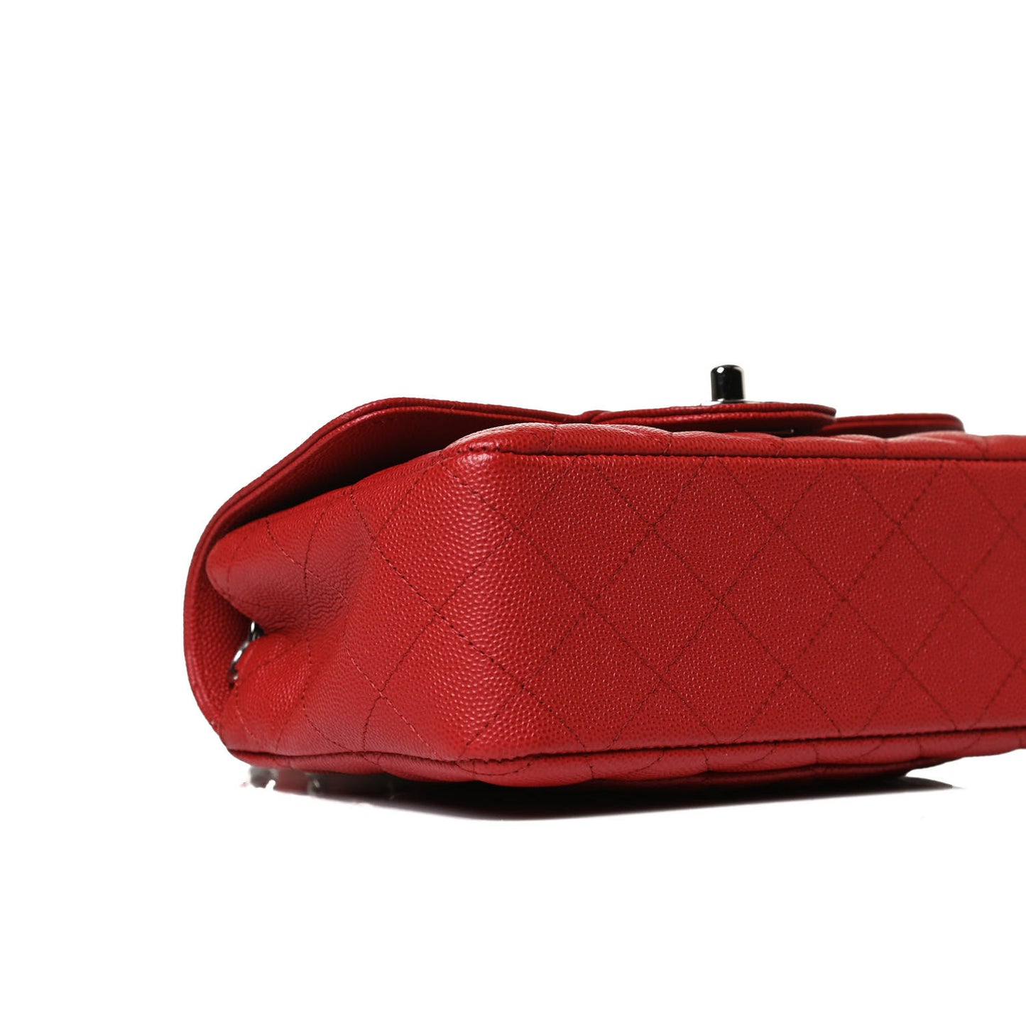 Caviar Quilted Mini Rectangular Flap Red